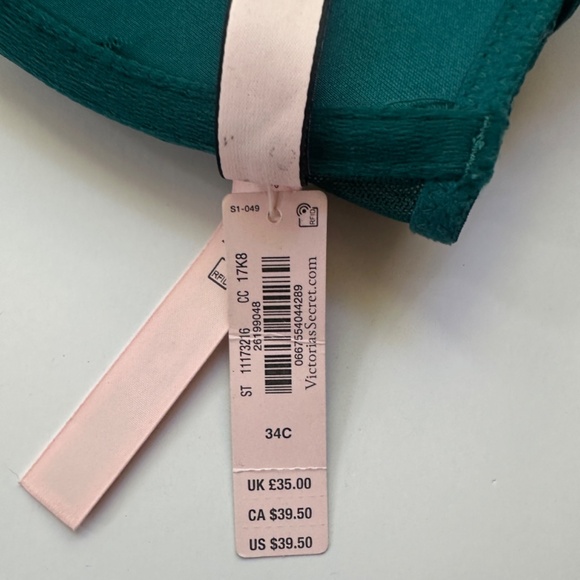 Victorias Secret Green Push-Up Front Closure RacerBack Bra 34C NWT - Picture 6 of 6